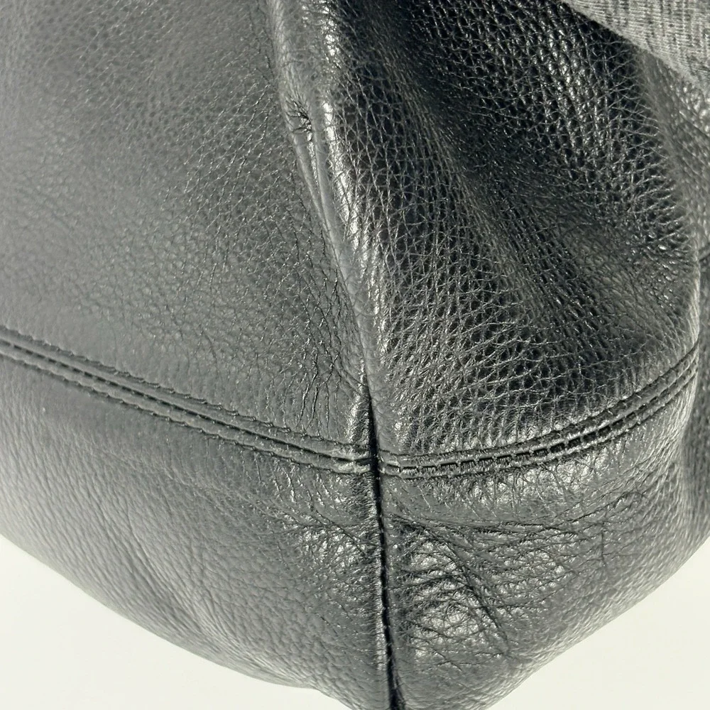 Max Mara Leather Hobo Shoulder Bag Black Slouch Shoulder Bag Purse